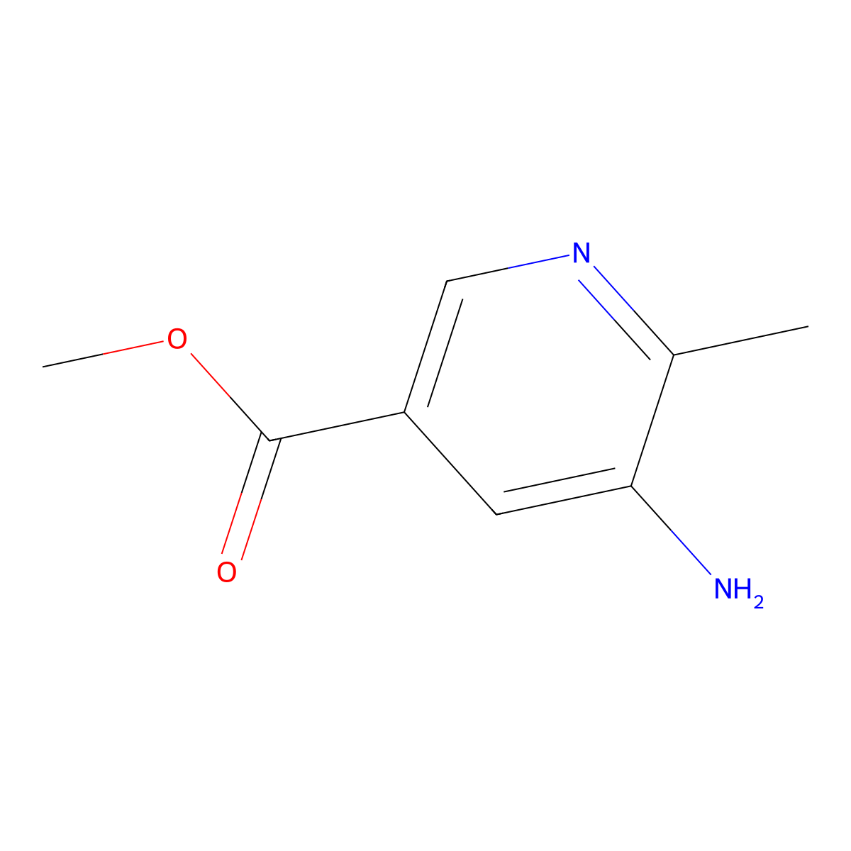 Methyl 5-amino-6-methylnicotinate molecular structure, CAS 1399183-37-9