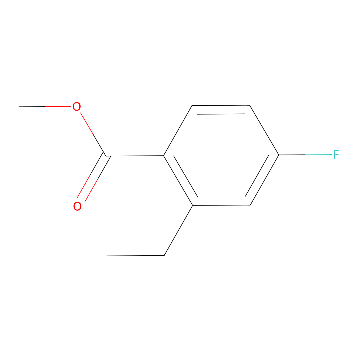 Methyl 2-ethyl-4-fluorobenzoate molecular structure, CAS 1399183-96-0