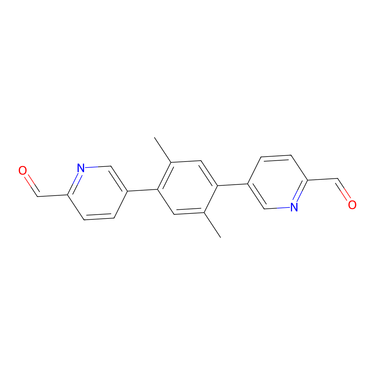 5,5'-(2,5-Dimethyl-1,4-phenylene)dipicolinaldehyde molecular structure, CAS 1399191-67-3