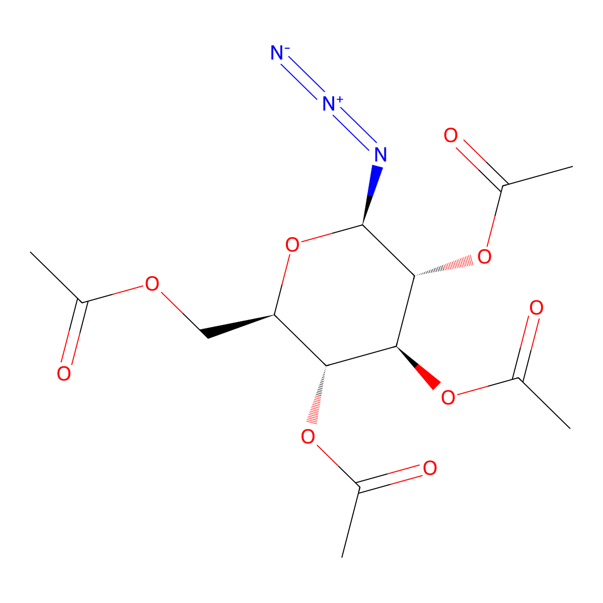 2,3,4,6-Tetra-O-acetyl-beta-D-glucopyranosyl azide molecular structure, CAS 13992-25-1