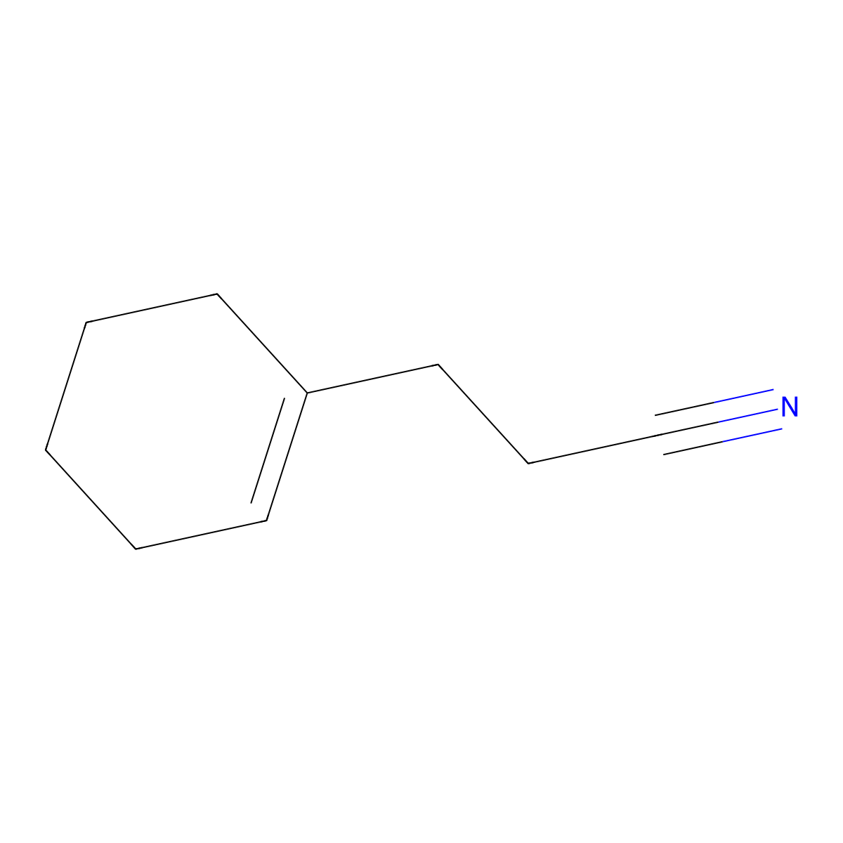 3-(Cyclohex-1-en-1-yl)propanenitrile molecular structure, CAS 13992-92-2