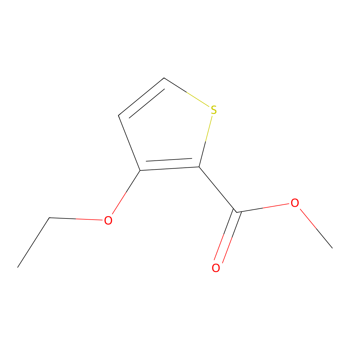 Methyl 3-ethoxythiophene-2-carboxylate molecular structure, CAS 139926-22-0