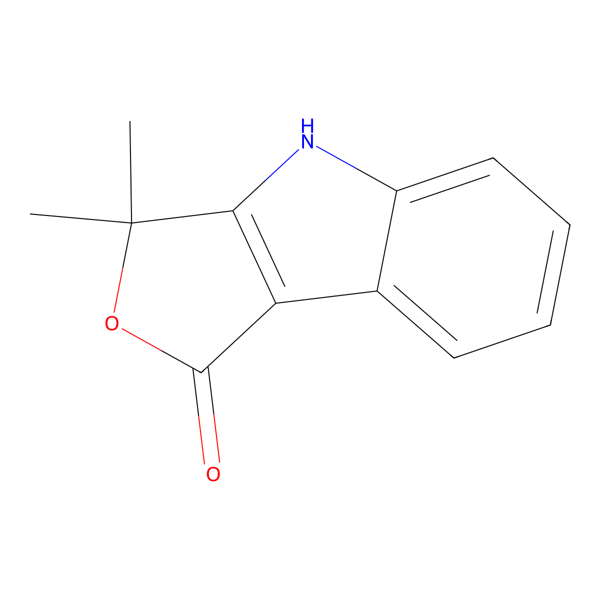 3,3-Dimethyl-3,4-dihydro-1H-furo[3,4-b]indol-1-one molecular structure, CAS 139927-26-7