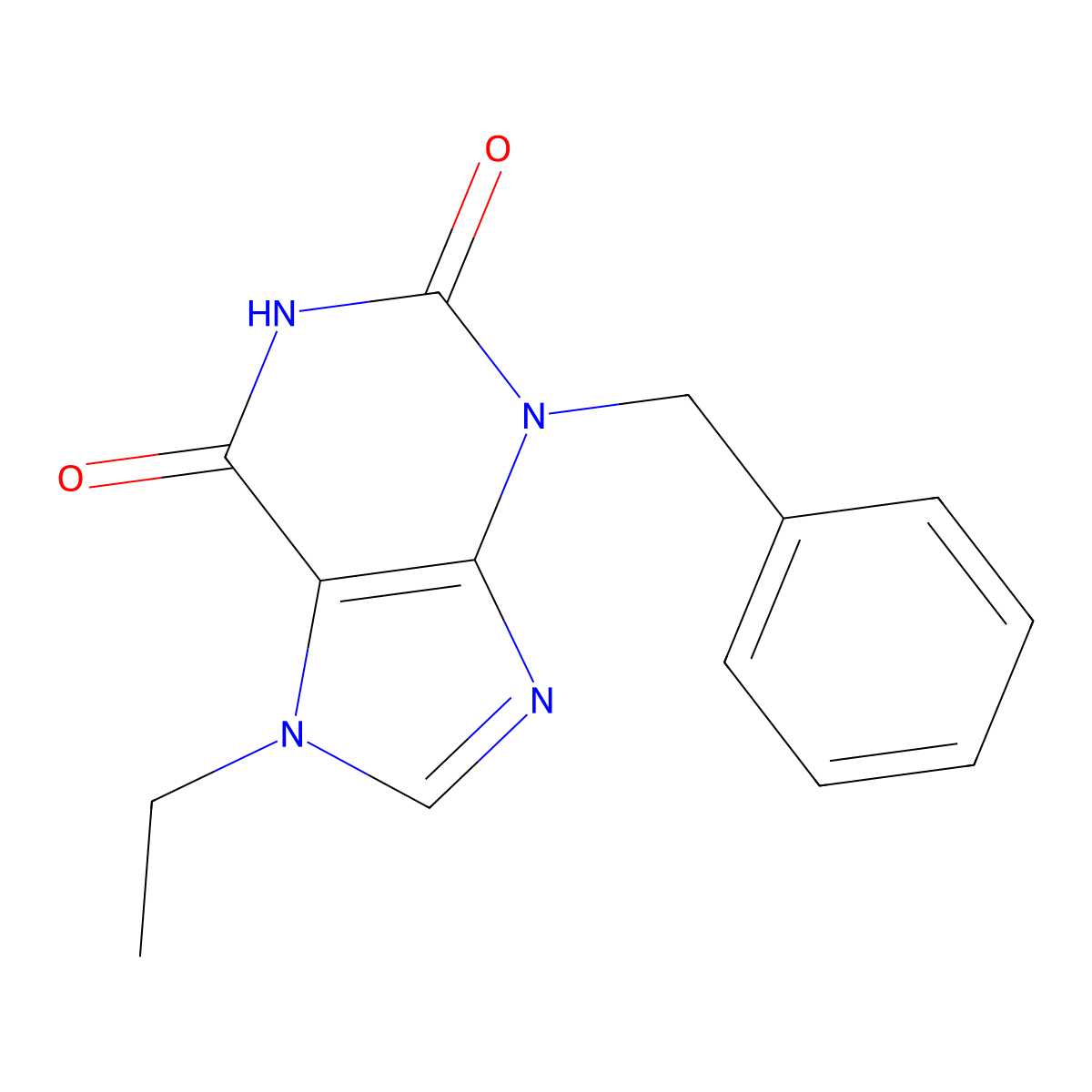 3-Benzyl-7-ethyl-3,7-dihydro-1H-purine-2,6-dione molecular structure, CAS 139927-85-8