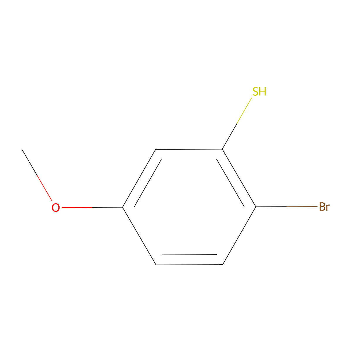 2-Bromo-5-methoxybenzene-1-thiol molecular structure, CAS 13993-51-6