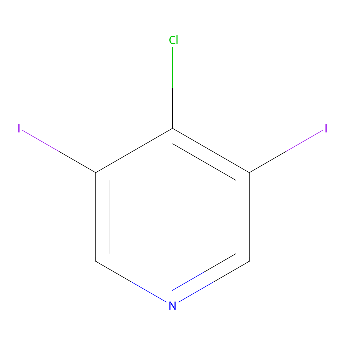4-Chloro-3,5-diiodopyridine molecular structure, CAS 13993-58-3