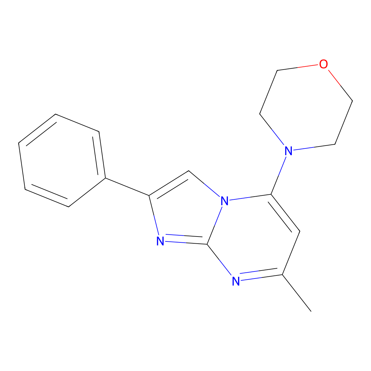 7-Methyl-5-morpholino-2-phenylimidazo[1,2-a]pyrimidine molecular structure, CAS 13994-73-5