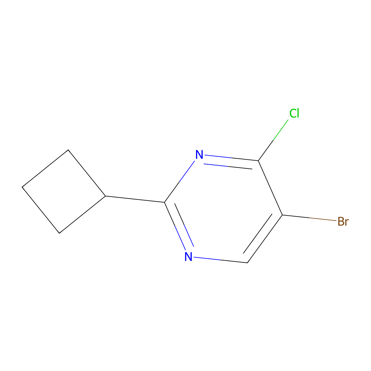 4-Chloro-5-bromo-2-(cyclobutyl)pyrimidine molecular structure, CAS 1399479-69-6
