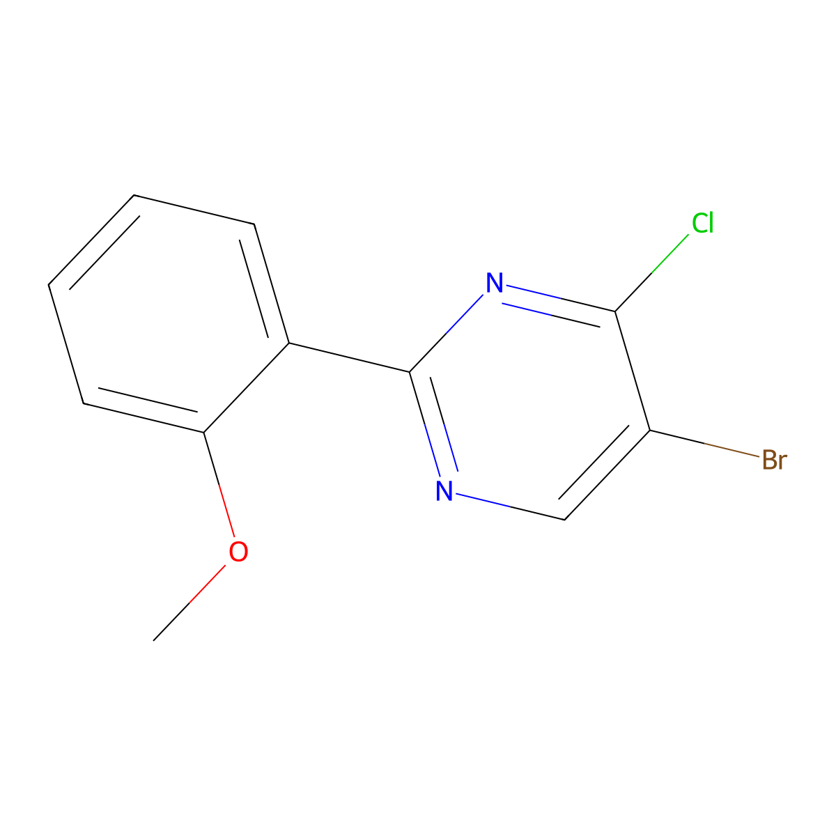 4-Chloro-5-bromo-2-(2-methoxyphenyl)pyrimidine molecular structure, CAS 1399479-73-2