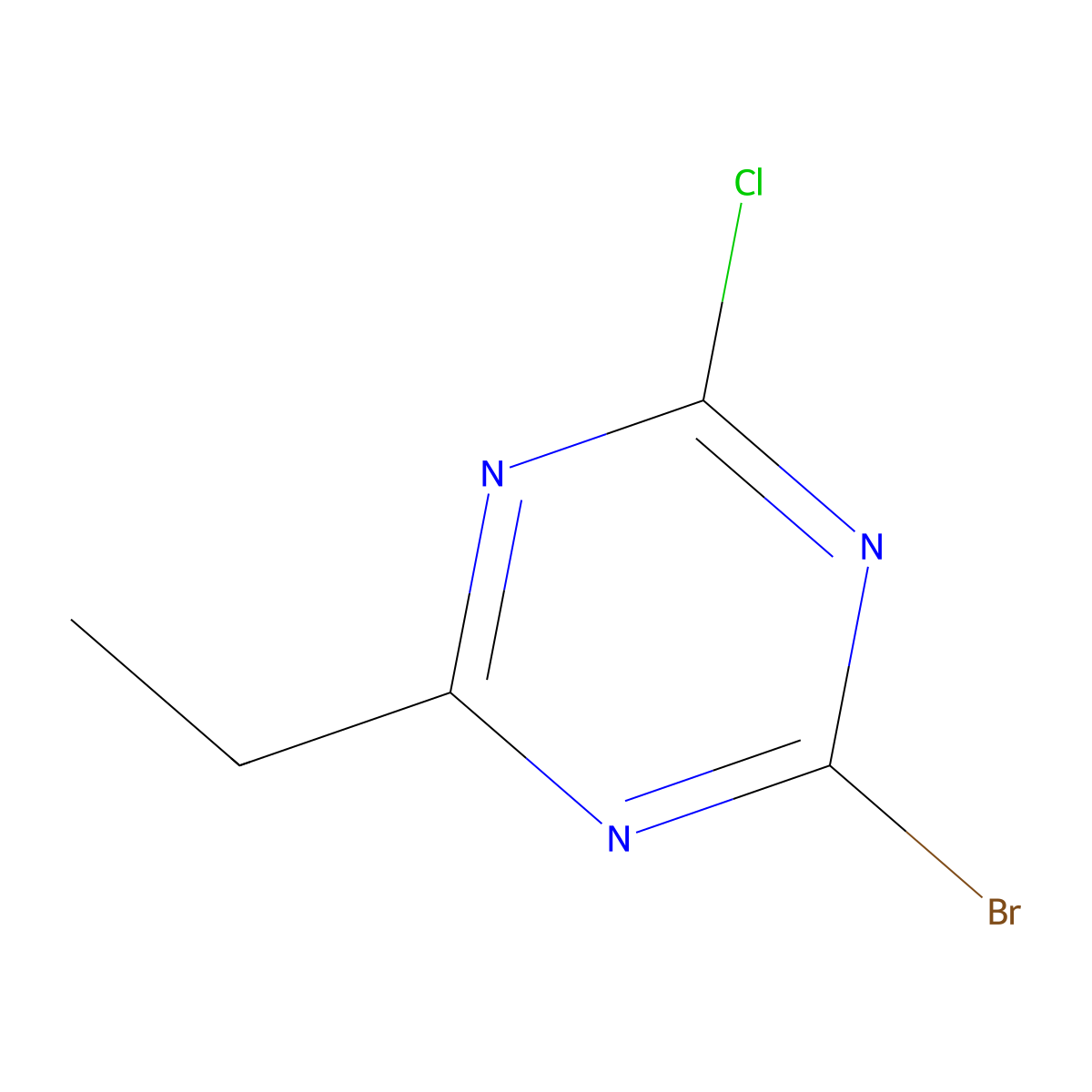 2-Chloro-4-bromo-6-ethyl-1,3,5-triazine molecular structure, CAS 1399479-86-7
