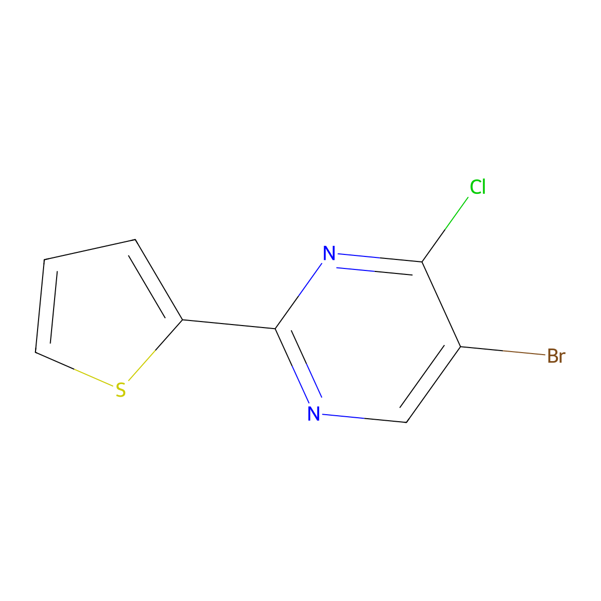 4-Chloro-5-bromo-2-(2-thienyl)pyrimidine molecular structure, CAS 1399479-99-2