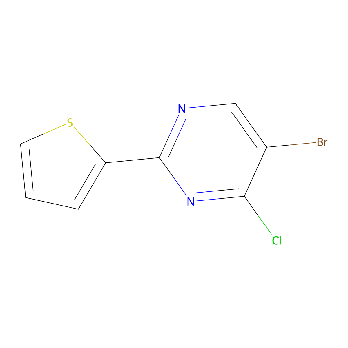 4-Chloro-5-bromo-2-(2-thienyl)pyrimidine molecular structure, CAS 1399479-99-2