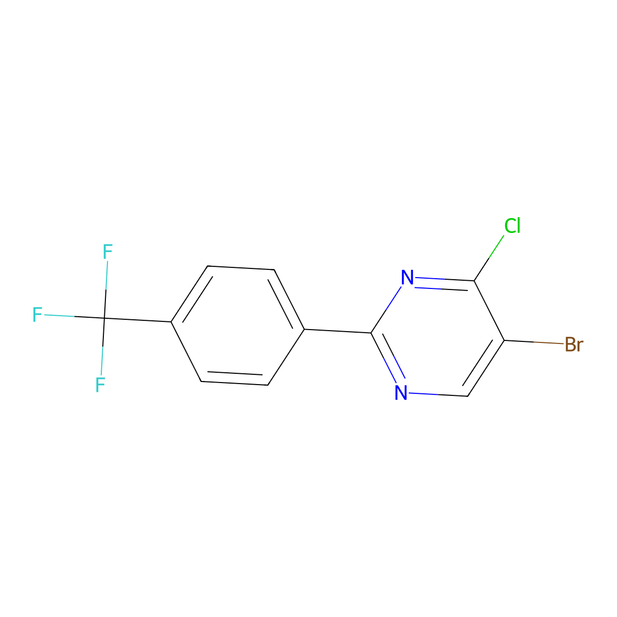 4-Chloro-5-bromo-2-(4-trifluoromethylphenyl)pyrimidine molecular structure, CAS 1399480-02-4