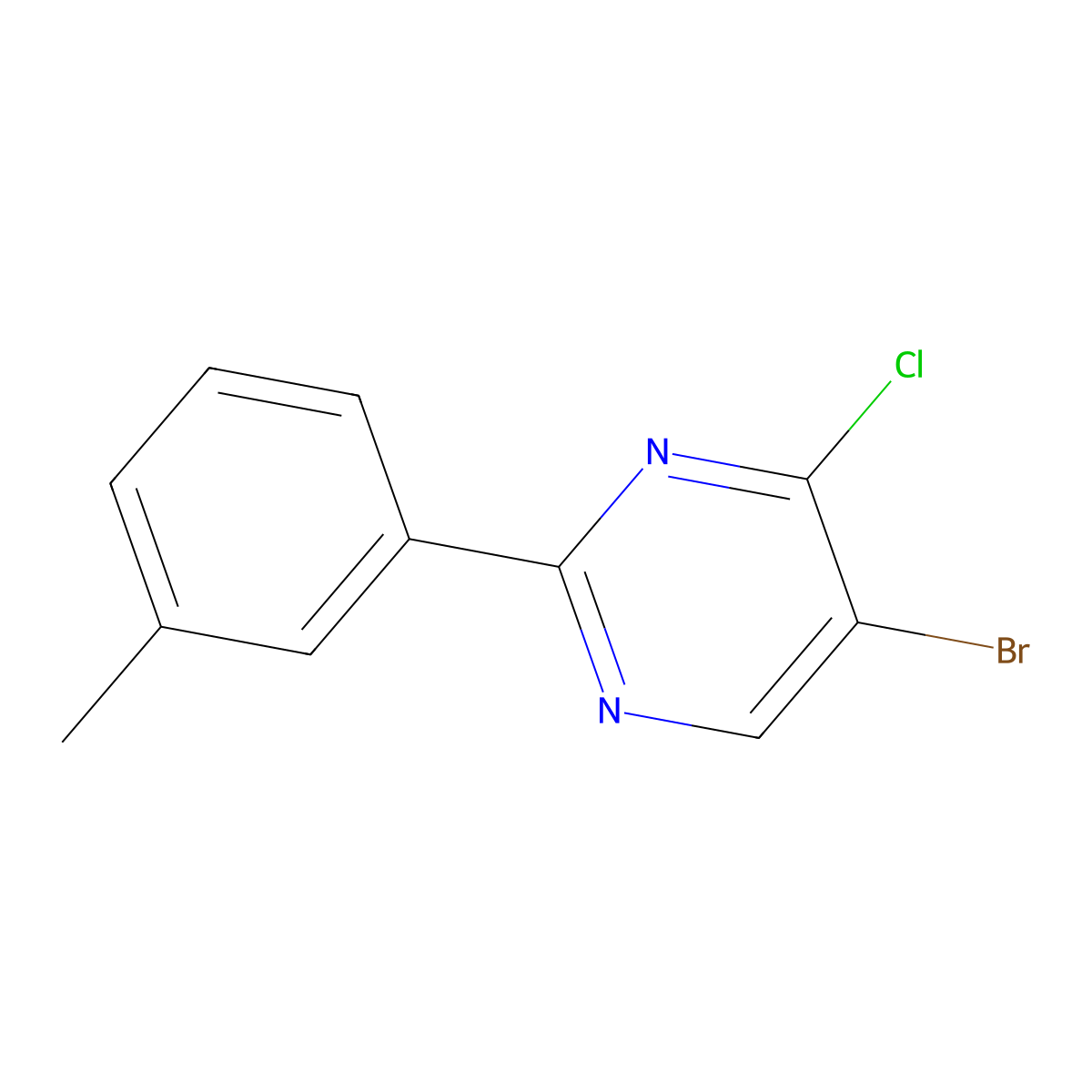 5-Bromo-4-chloro-2-(m-tolyl)pyrimidine molecular structure, CAS 1399480-05-7