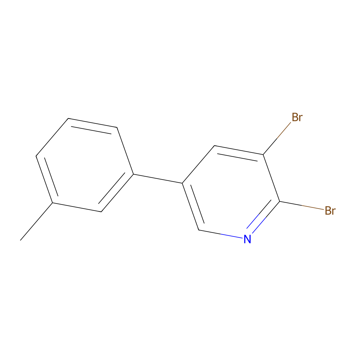2,3-Dibromo-5-(3-tolyl)pyridine molecular structure, CAS 1399480-22-8