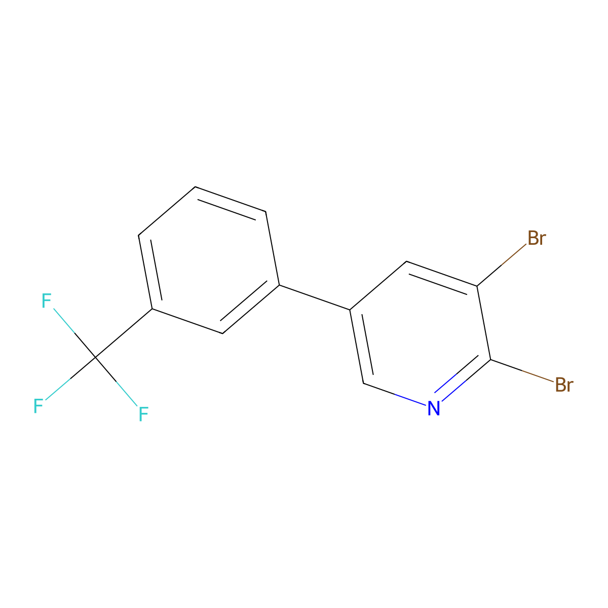 2,3-Dibromo-5-(3-trifluoromethylphenyl)pyridine molecular structure, CAS 1399480-36-4