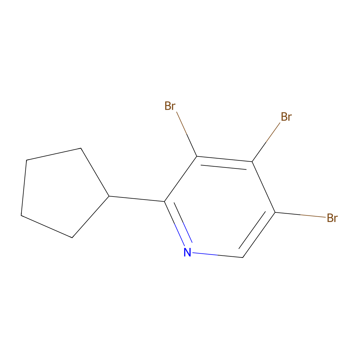 2-Cyclopentyl-3,4,5-tribromopyridine molecular structure, CAS 1399480-44-4