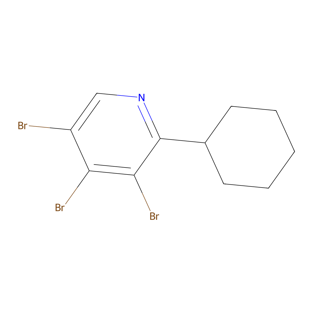 2-Cyclohexyl-3,4,5-tribromopyridine molecular structure, CAS 1399480-47-7