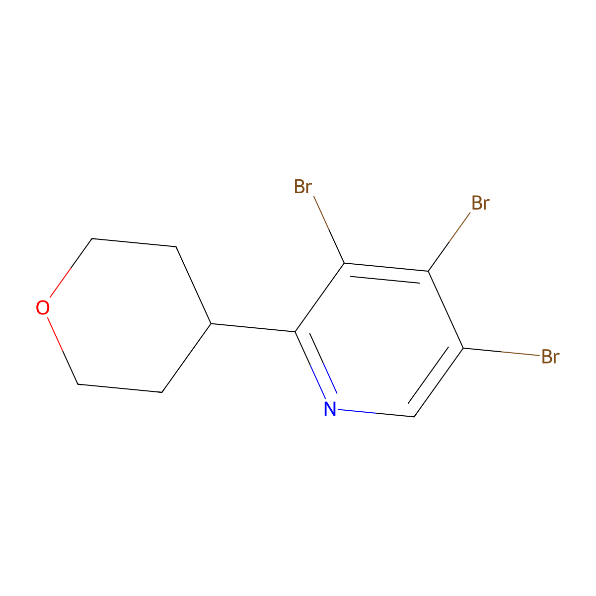 2-(4-Tetrahydropyranyl)-3,4,5-tribromopyridine molecular structure, CAS 1399480-58-0