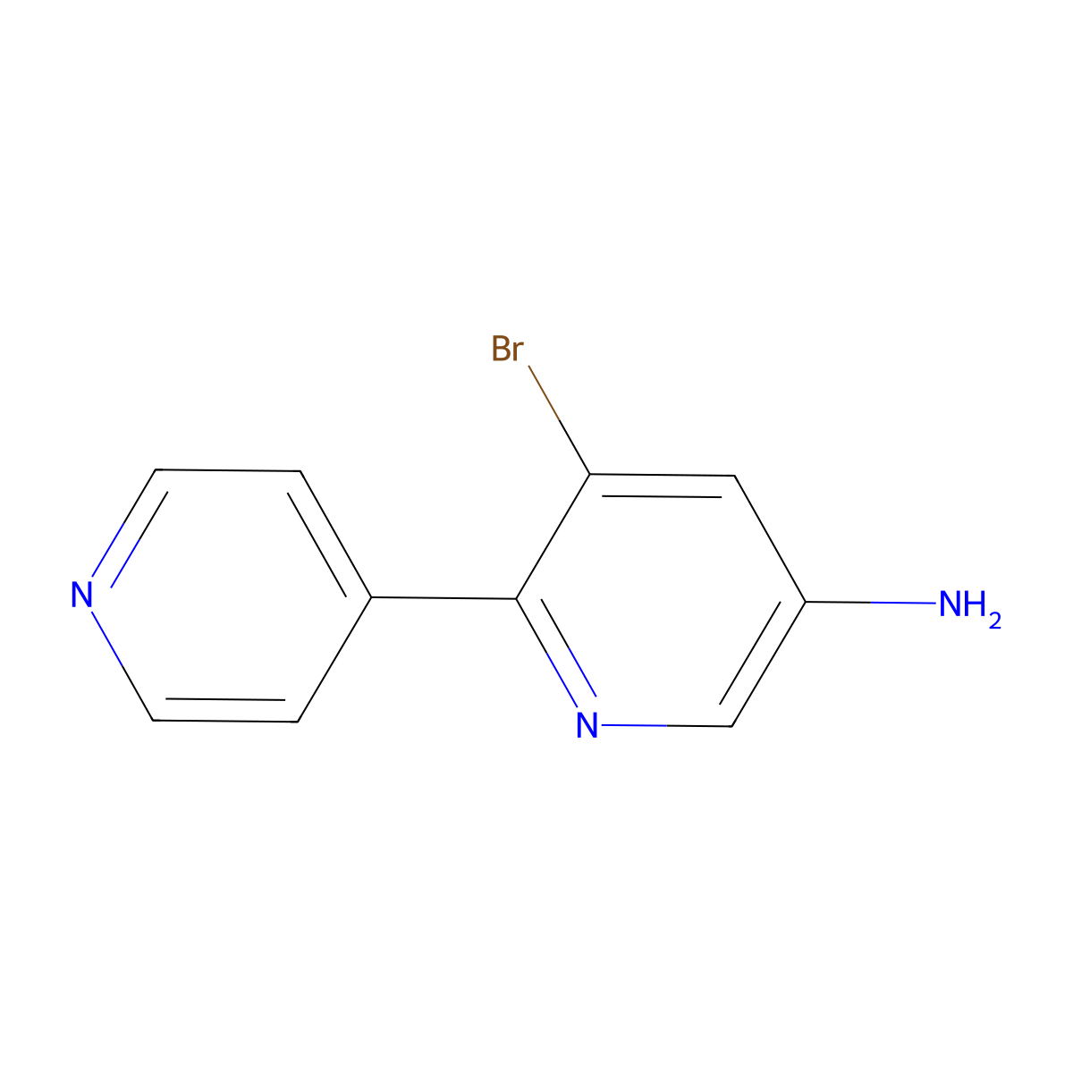 3-Amino-5-bromo-6-(4-pyridyl)pyridine molecular structure, CAS 1399480-60-4