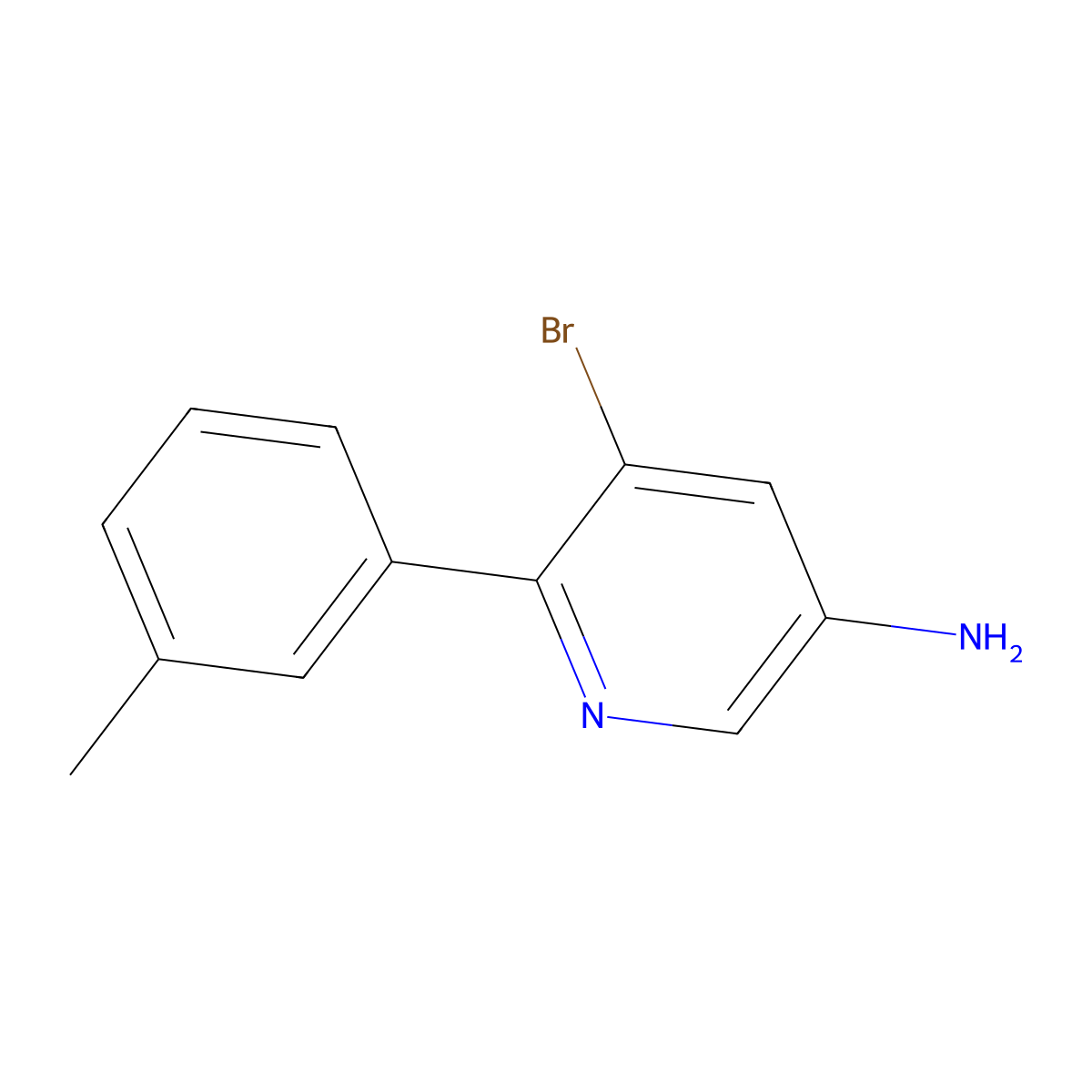 3-Amino-5-bromo-6-(3-tolyl)pyridine molecular structure, CAS 1399480-76-2