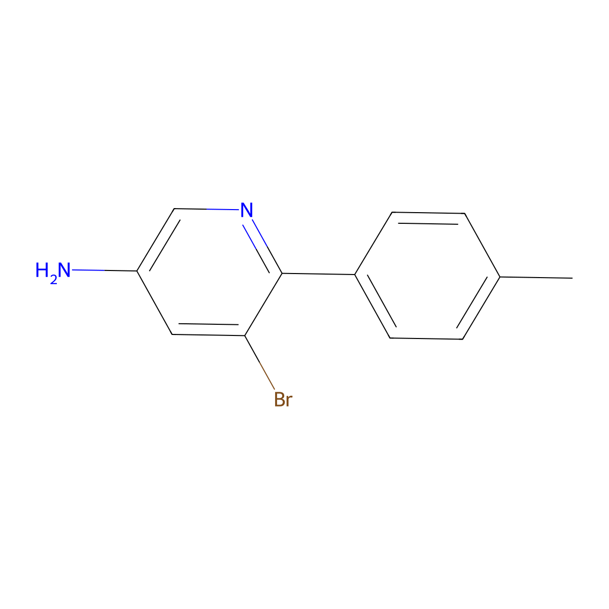 3-Amino-5-bromo-6-(4-tolyl)pyridine molecular structure, CAS 1399480-77-3