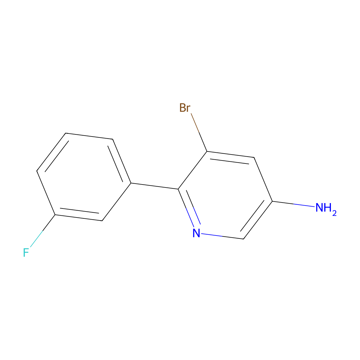 3-Amino-5-bromo-6-(3-fluorophenyl)pyridine molecular structure, CAS 1399480-79-5