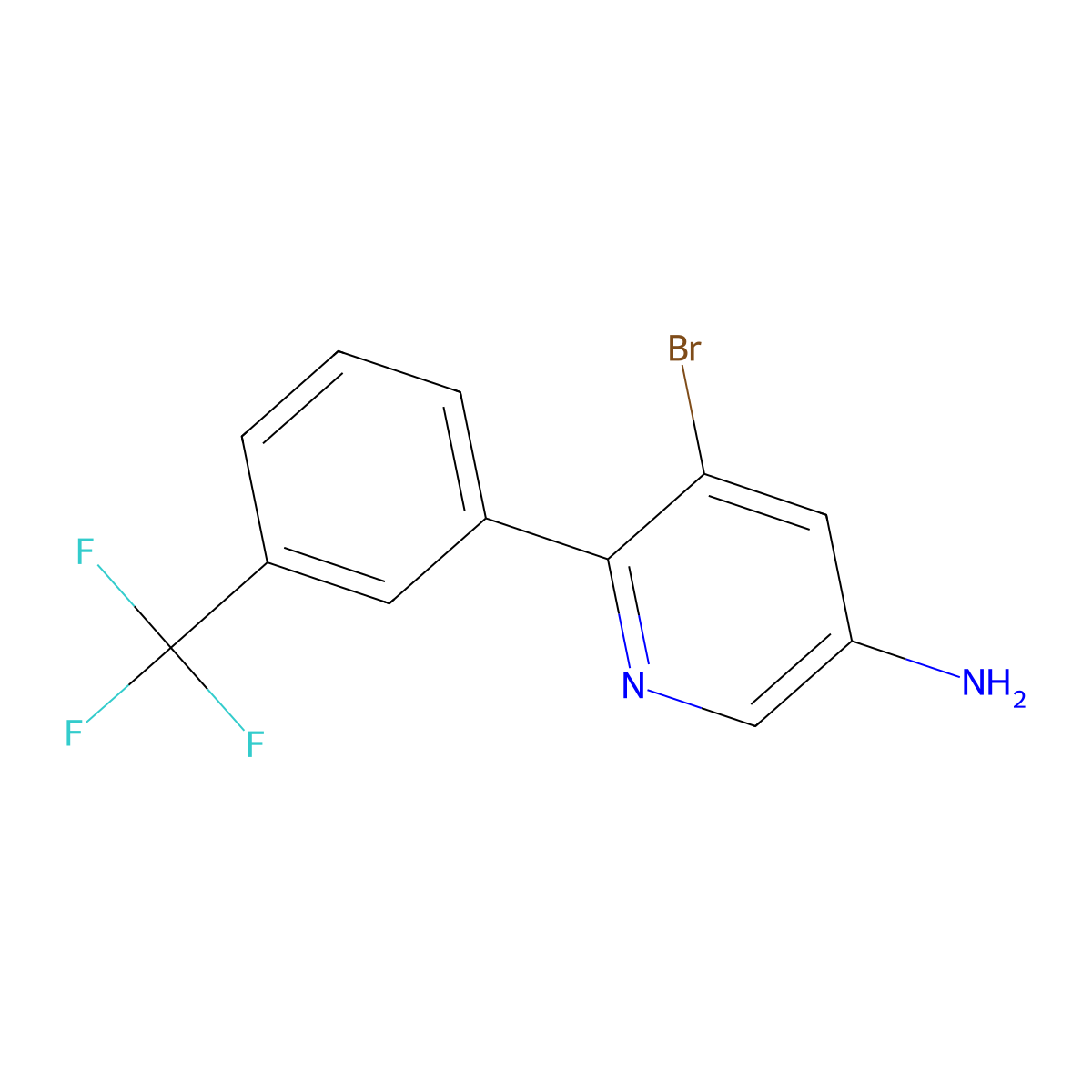 3-Amino-5-bromo-6-(3-trifluoromethylphenyl)pyridine molecular structure, CAS 1399480-83-1