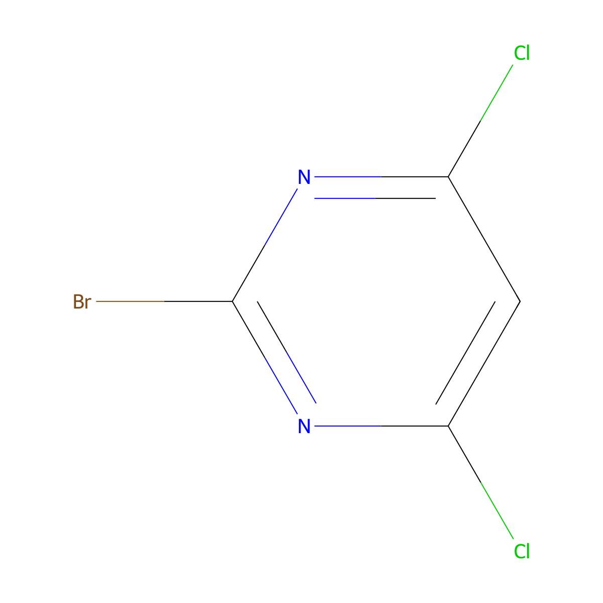 2-Bromo-4,6-dichloropyrimidine molecular structure, CAS 1399480-88-6