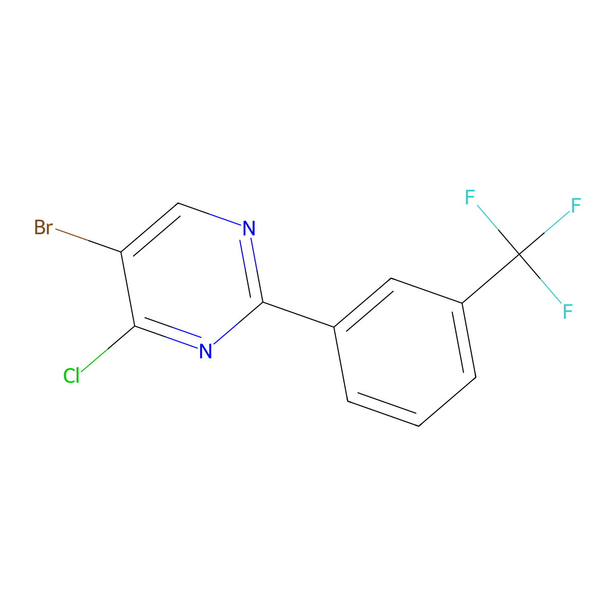 4-Chloro-5-bromo-2-(3-trifluoromethylphenyl)pyrimidine molecular structure, CAS 1399480-93-3