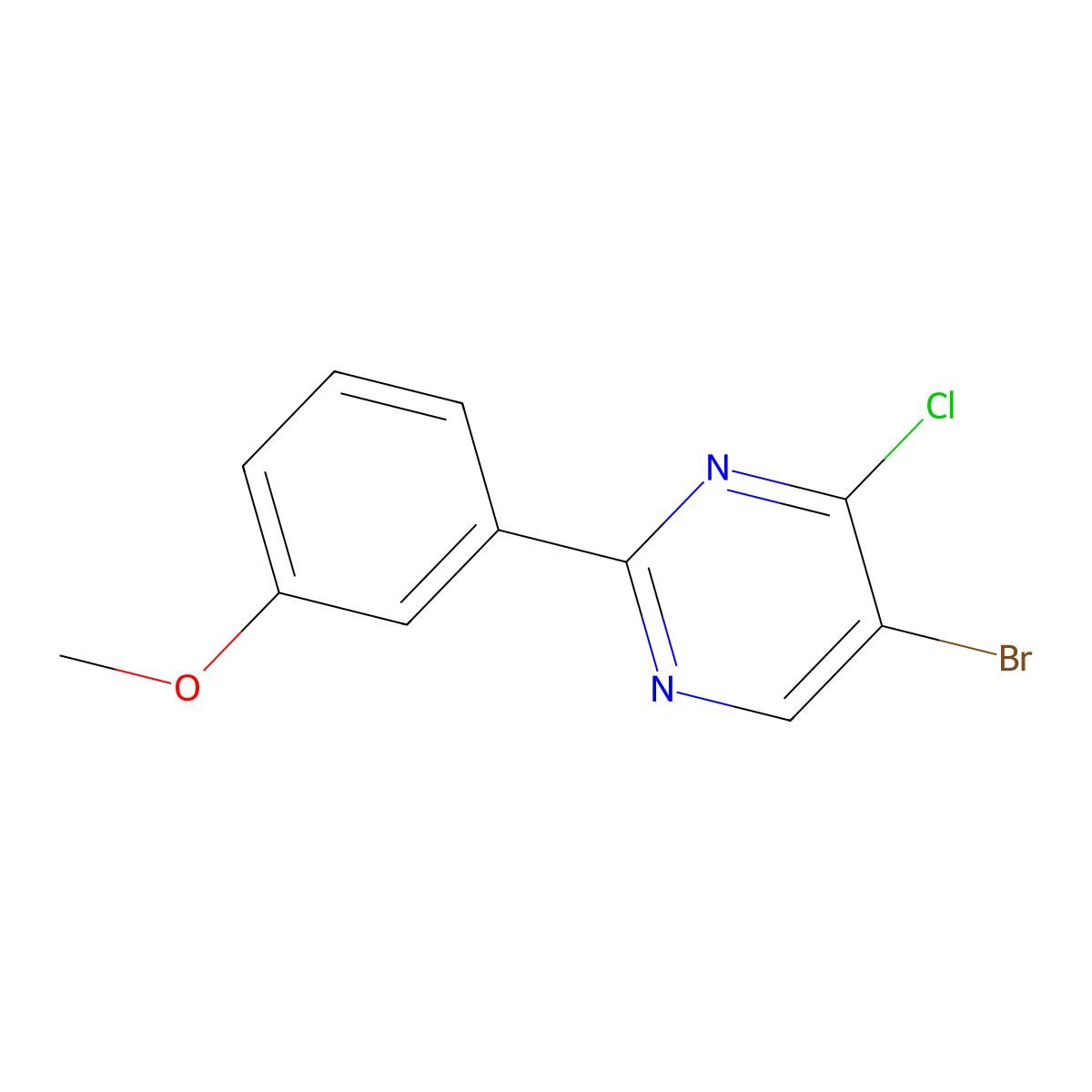 4-Chloro-5-bromo-2-(3-methoxyphenyl)pyrimidine molecular structure, CAS 1399480-98-8