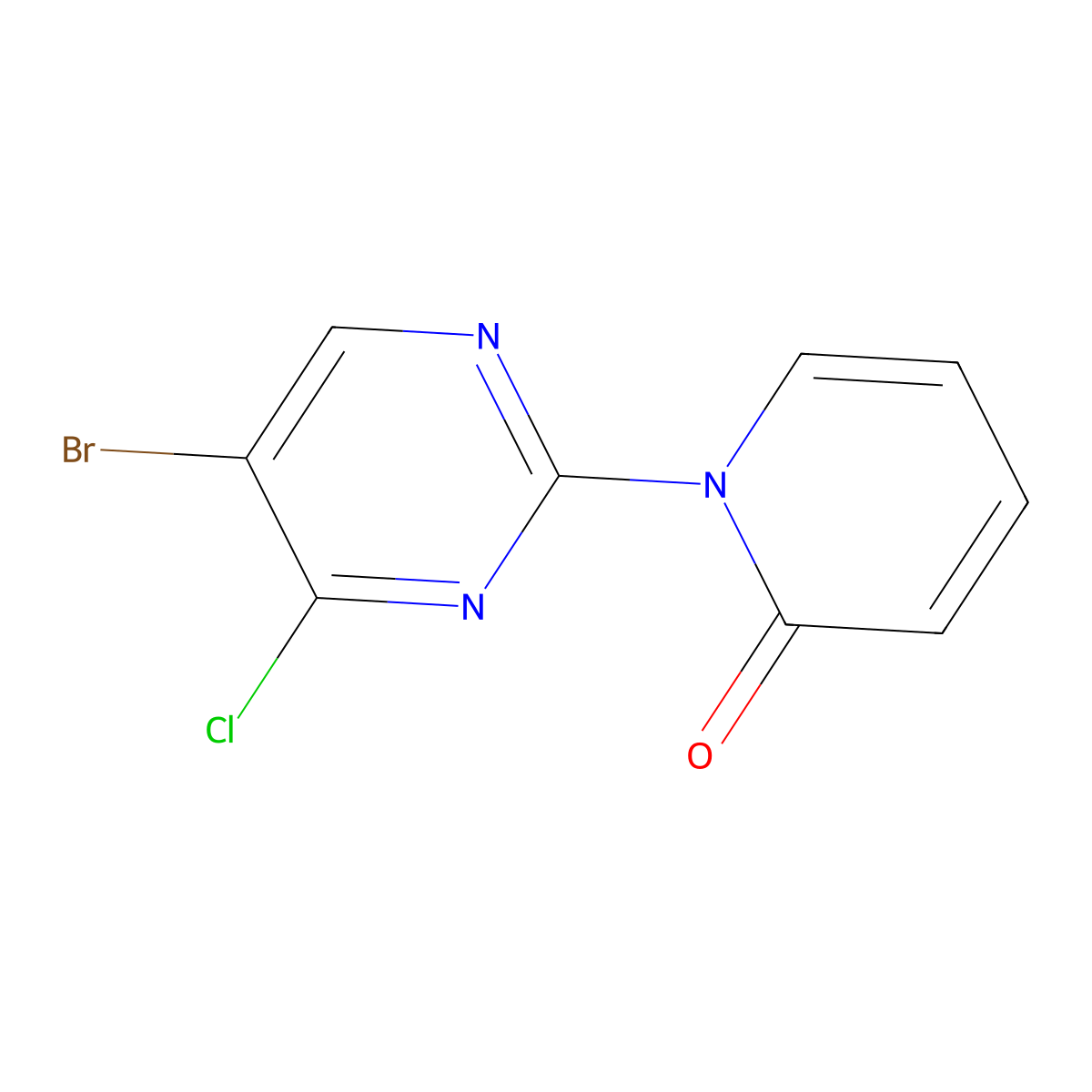 1-(5-Bromo-4-chloropyrimidin-2-yl)-1,2-dihydropyridin-2-one molecular structure, CAS 1399481-01-6