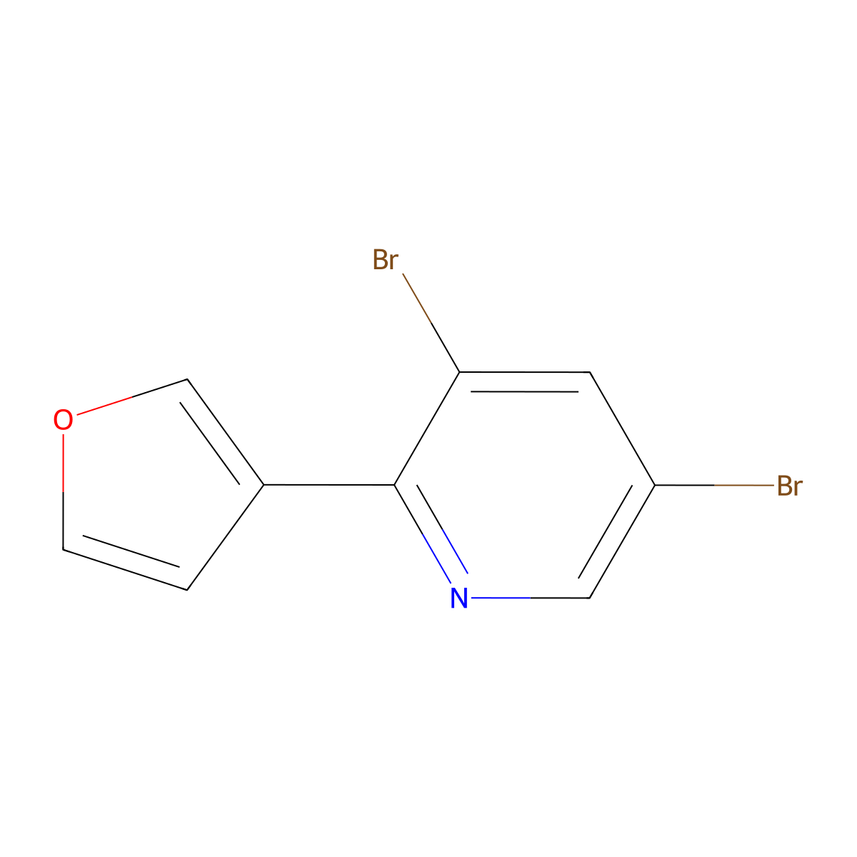 3,5-Dibromo-2-(3-furyl)pyridine molecular structure, CAS 1399481-04-9