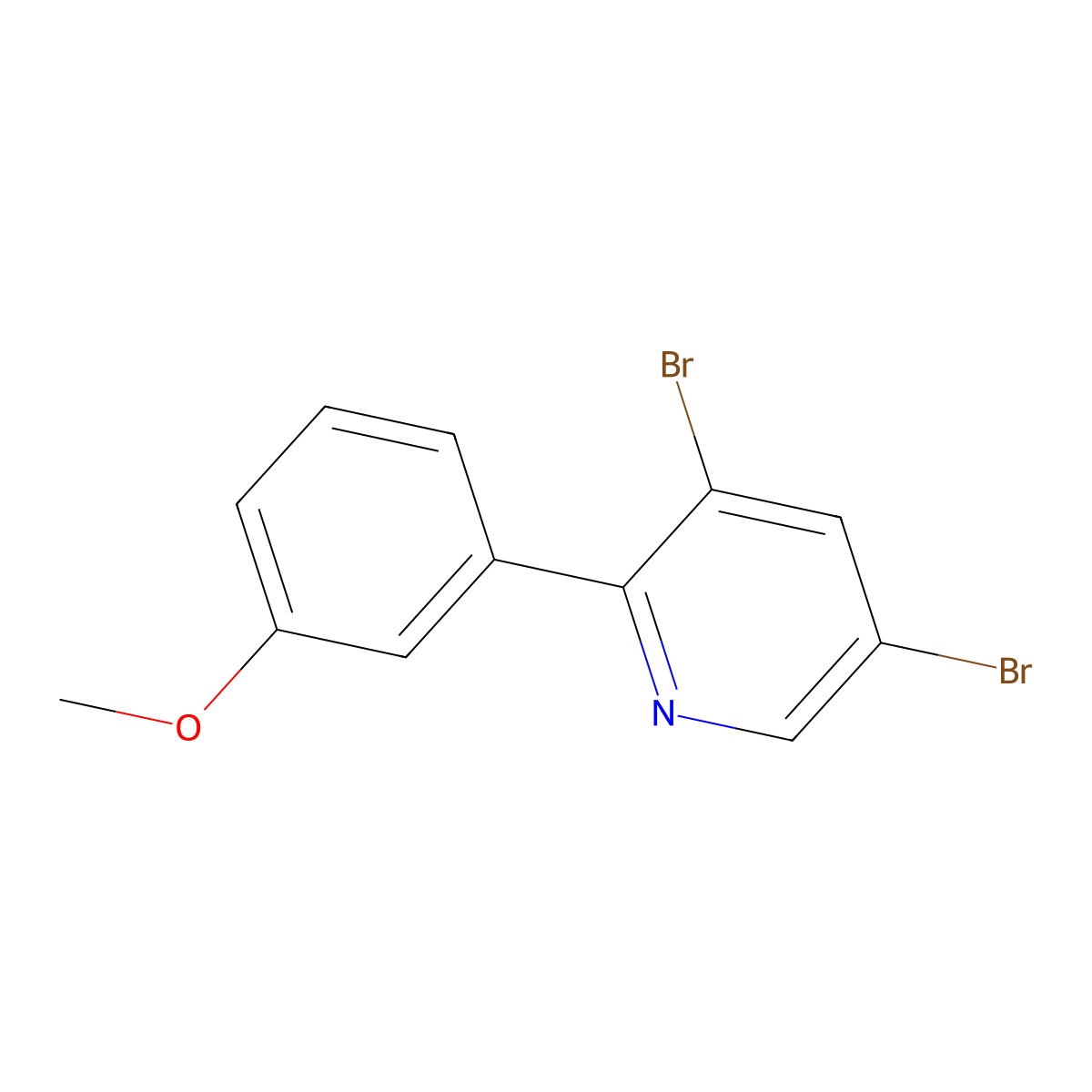 3,5-Dibromo-6-(3-methoxyphenyl)pyridine molecular structure, CAS 1399481-18-5