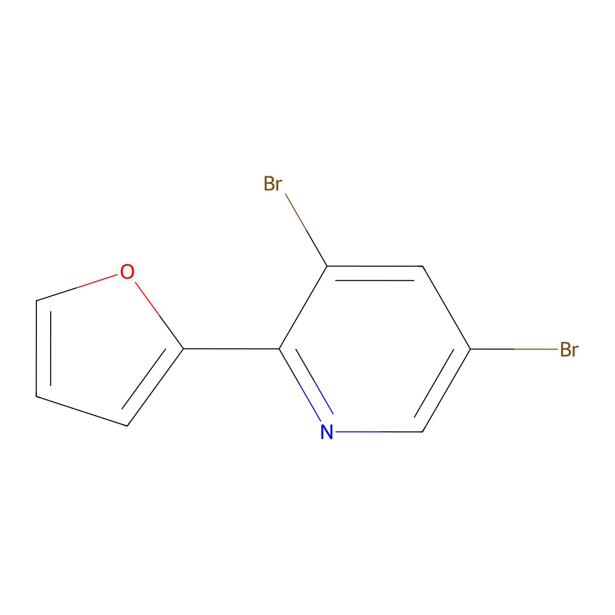 3,5-Dibromo-2-(2-furyl)pyridine molecular structure, CAS 1399481-20-9