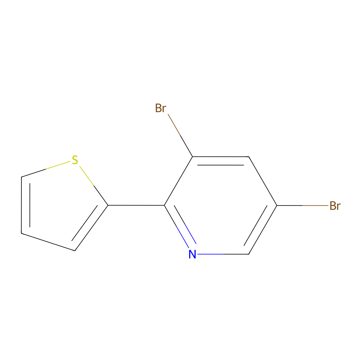 3,5-Dibromo-2-(2-thienyl)pyridine molecular structure, CAS 1399481-22-1