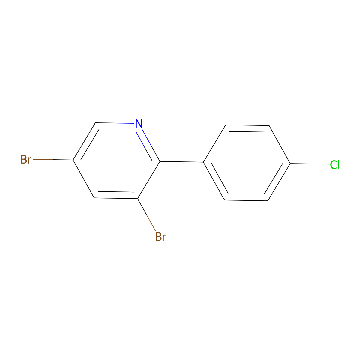 3,5-Dibromo-6-(4-chlorophenyl)pyridine molecular structure, CAS 1399481-33-4