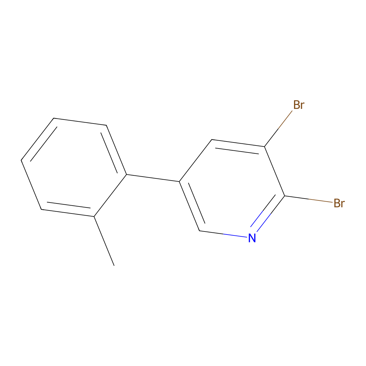 2,3-Dibromo-5-(2-tolyl)pyridine molecular structure, CAS 1399481-40-3