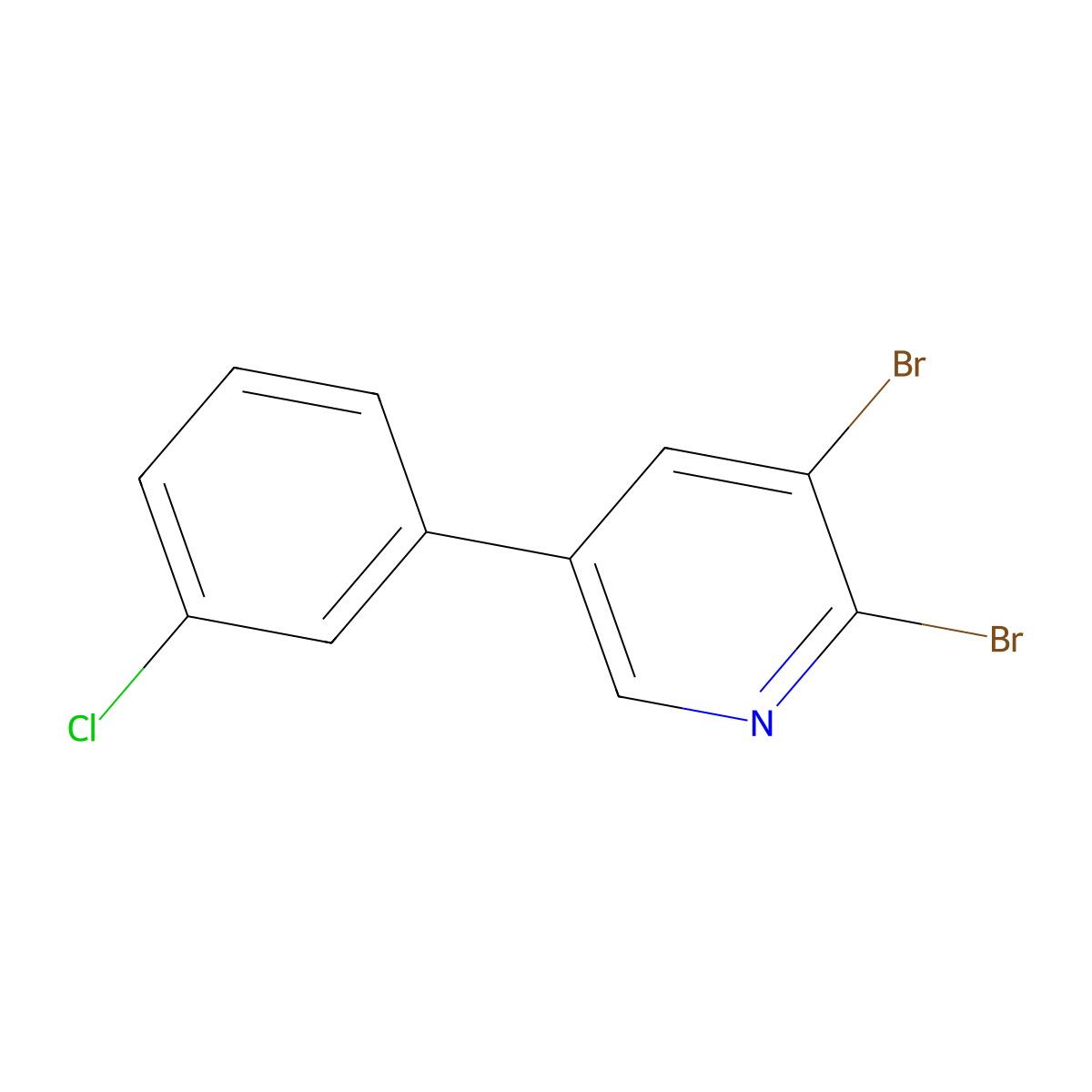 2,3-Dibromo-5-(3-chlorophenyl)pyridine molecular structure, CAS 1399481-41-4