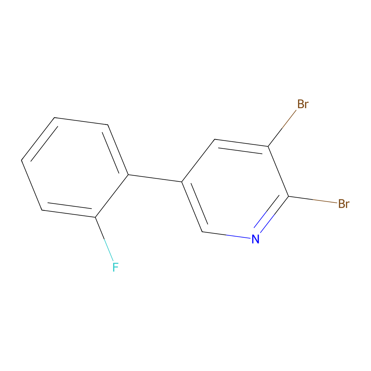 2,3-Dibromo-5-(2-fluorophenyl)pyridine molecular structure, CAS 1399481-43-6