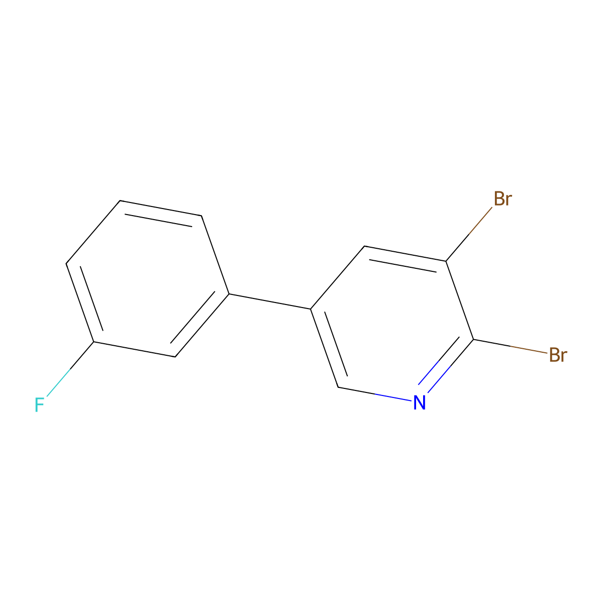 2,3-Dibromo-5-(3-fluorophenyl)pyridine molecular structure, CAS 1399481-45-8