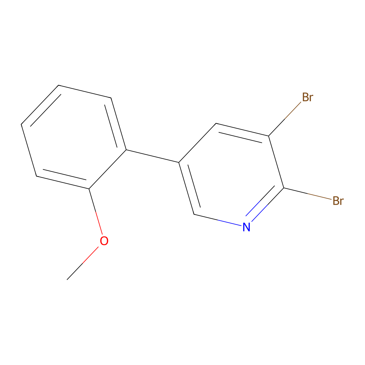 2,3-Dibromo-5-(2-methoxyphenyl)pyridine molecular structure, CAS 1399481-47-0