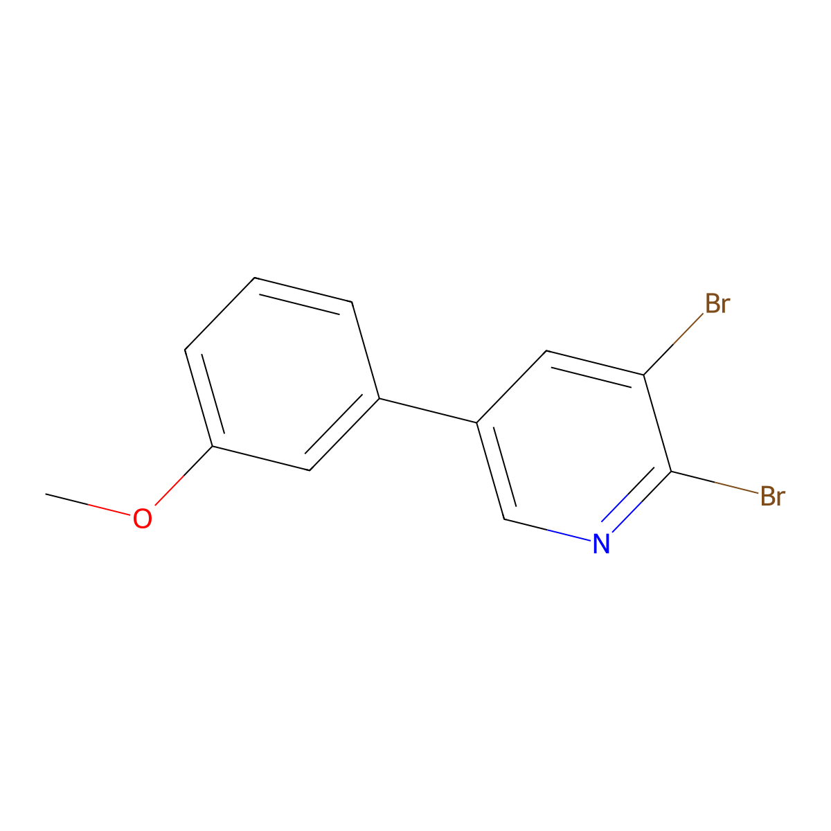 2,3-Dibromo-5-(3-methoxyphenyl)pyridine molecular structure, CAS 1399481-48-1