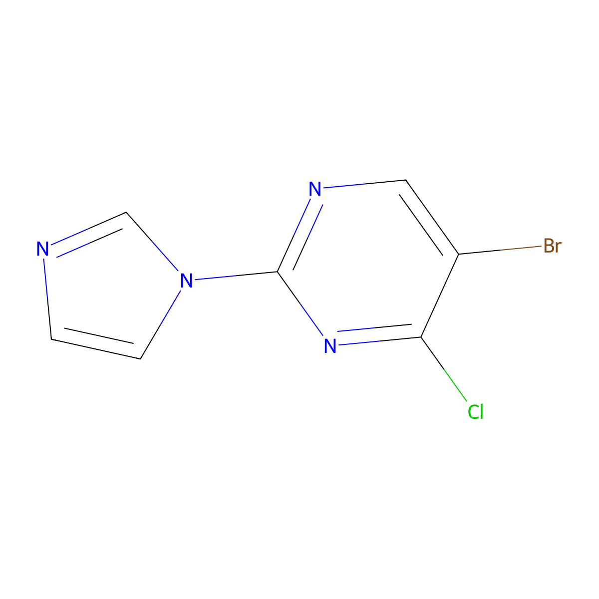 4-Chloro-5-bromo-2-(imidazol-1-yl)pyrimidine molecular structure, CAS 1399481-59-4