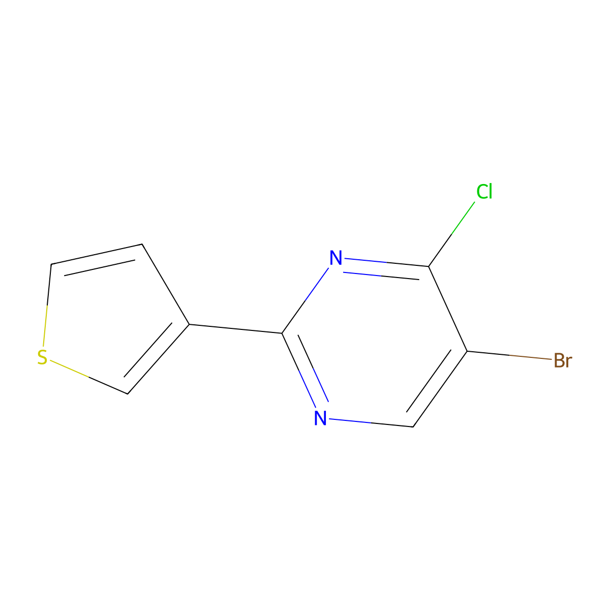 4-Chloro-5-bromo-2-(3-thienyl)pyrimidine molecular structure, CAS 1399481-63-0