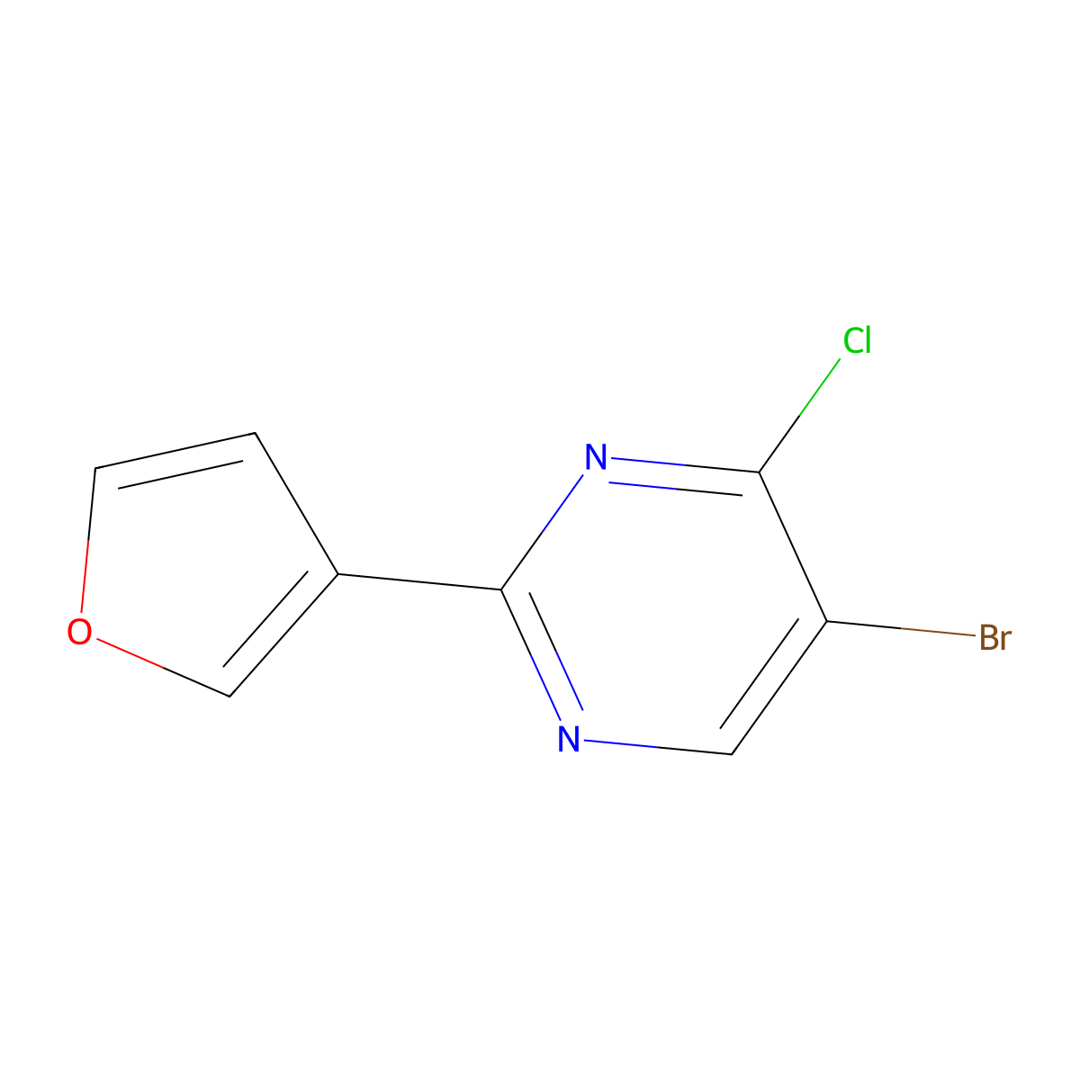 4-Chloro-5-bromo-2-(3-furyl)pyrimidine molecular structure, CAS 1399481-64-1