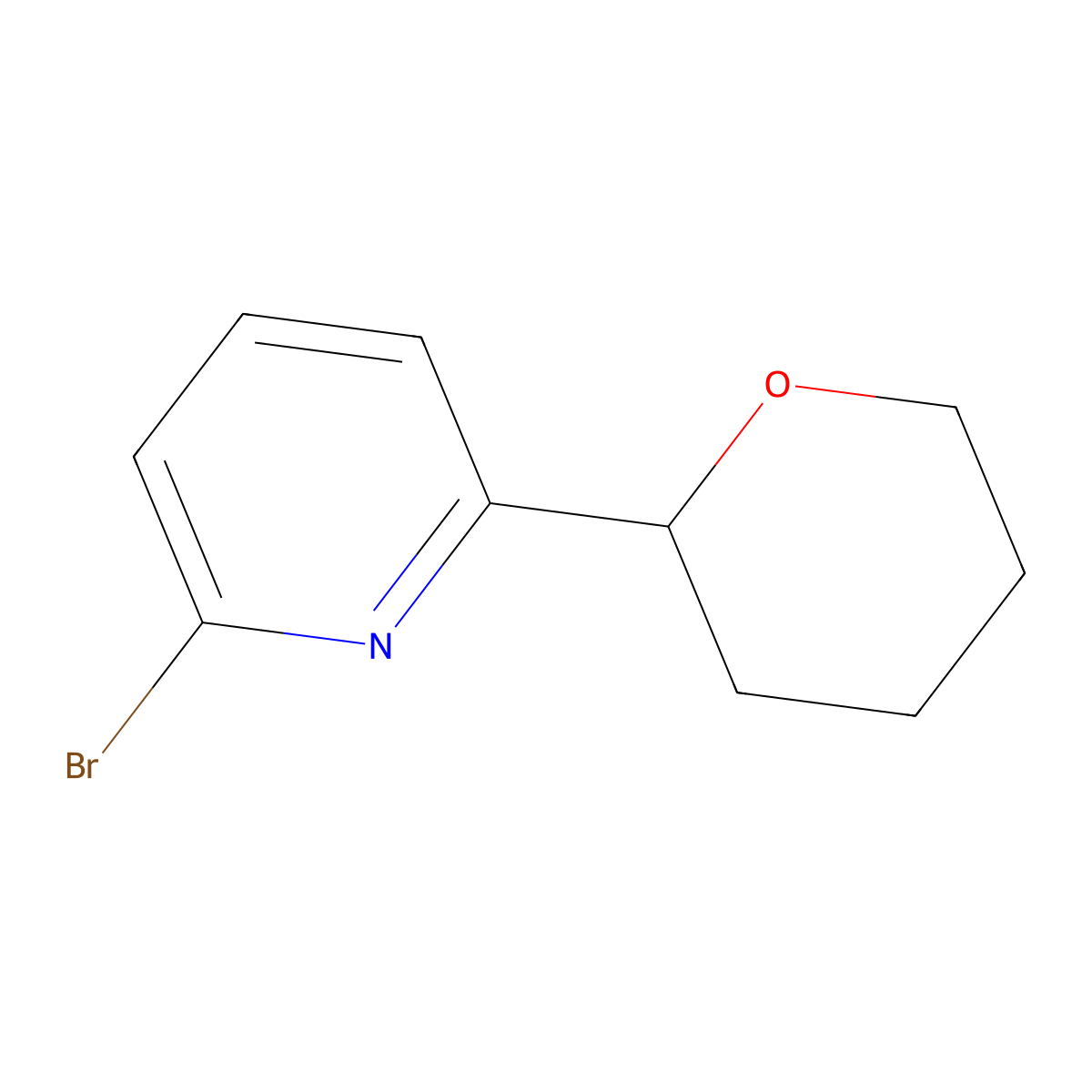 2-Bromo-6-(tetrahydro-2H-pyran-2-yl)pyridine molecular structure, CAS 1399481-85-6