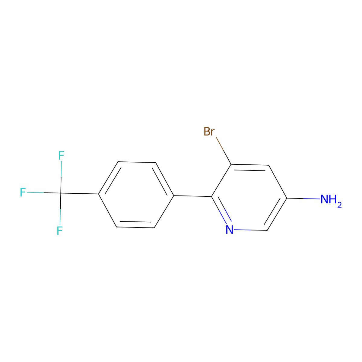 3-Amino-5-bromo-6-(4-trifluoromethylphenyl)pyridine molecular structure, CAS 1399481-88-9
