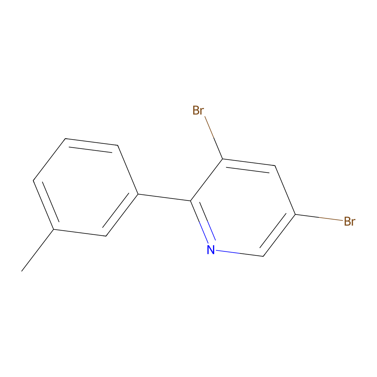 3,5-Dibromo-2-(3-tolyl)pyridine molecular structure, CAS 1399481-98-1