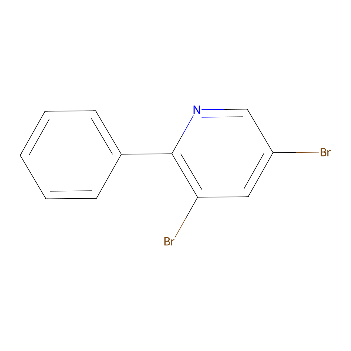 3,5-Dibromo-2-phenylpyridine molecular structure, CAS 1399481-99-2